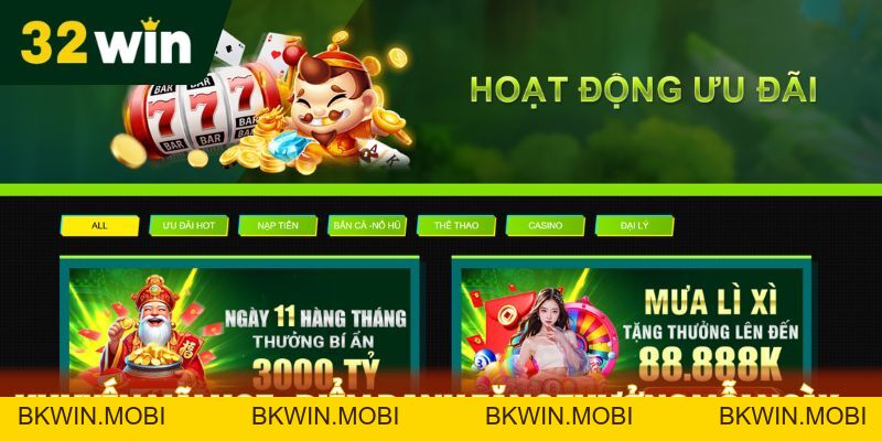 Khuyến Mãi Hot - 32Win Cơ Hội Nhận Quà Cực Khủng